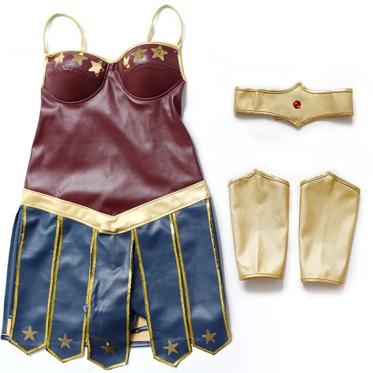 Halloween Superhero Costume Dress for Women Cosplay Costumes Stage Perfomance Costume Sexy Clothing Leather Fancy Dress - Bear Hugs