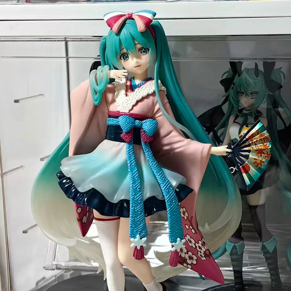 Hatsune Miku Desktop Cute Action Figure 18cm Neko T-Shirt Ver. Anime Figurine Kawaii Girl Model Toy Gift - Bear Hugs