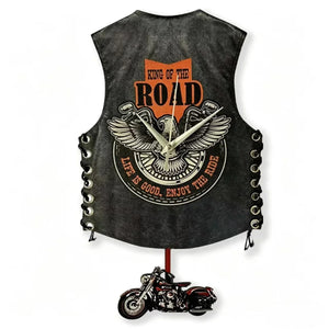 Cruiser Bike Vest Swing Wood Wall Clock