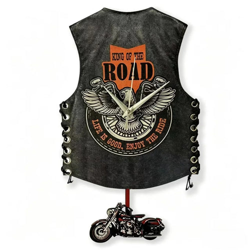 Cruiser Bike Vest Swing Wood Wall Clock