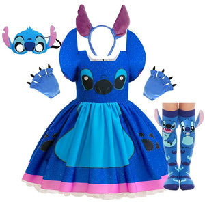 Baby Disney Movie Stitch Role Playing Costume Sets Cartoon Cute Princess Dress Stage Performance Purim Carnival Kids Dress - Bear Hugs
