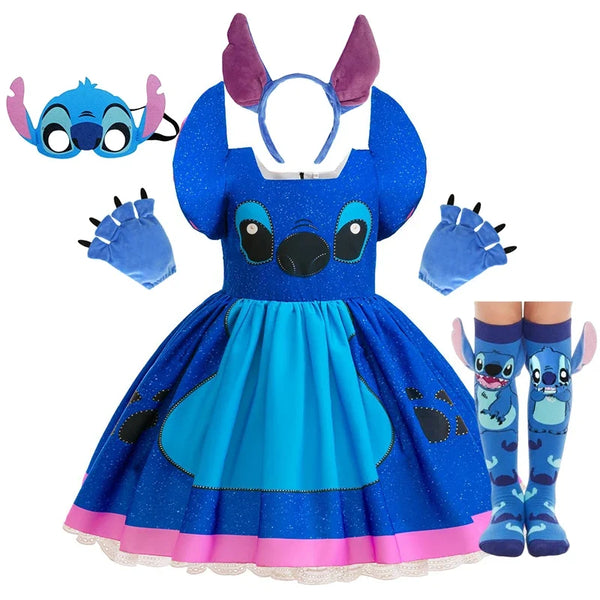 Baby Disney Movie Stitch Role Playing Costume Sets Cartoon Cute Princess Dress Stage Performance Purim Carnival Kids Dress - Bear Hugs