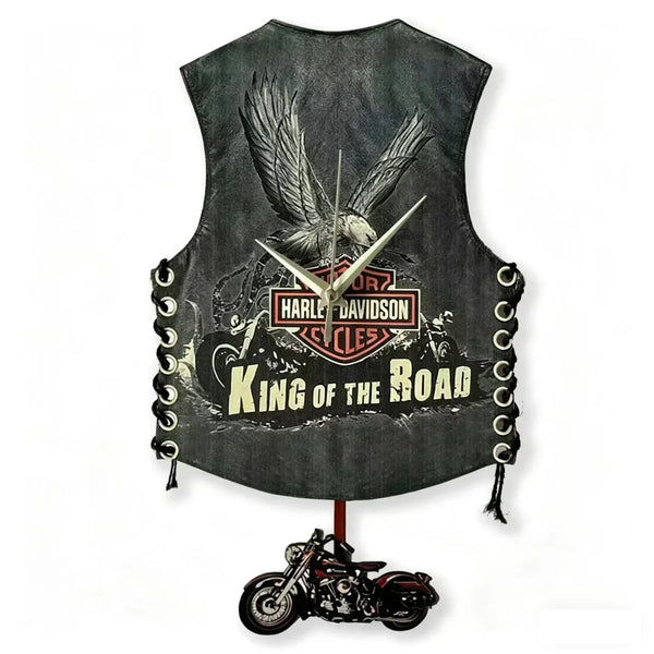 Cruiser Bike Vest Swing Wood Wall Clock