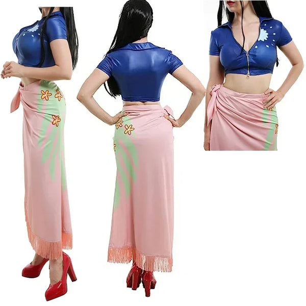 Anime une pièce Nico Robin Cosplay Costume haut et Wrap Skirfor femmes une pièce Anime Nico Robin tenue robe - Bear Hugs