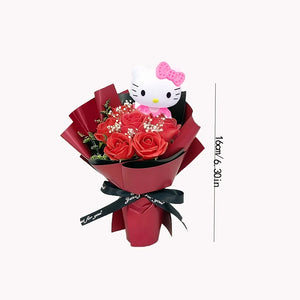 Sanrio Rose Bouquet Hello Kitty Eternal Rose Bouquet Exquisite Desktop Decorative Bouquet Hello Kitty Graduation Ceremony Valent - Bear Hugs
