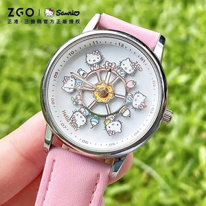 Sanrio Hello Kitty Rotating Glow in The Dark Watch for Women Teen Girls Students Best Friends Birthday Gift Cartoon Cute - Bear Hugs
