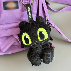 Shadowy Scales Night Furry Dragon Keychain