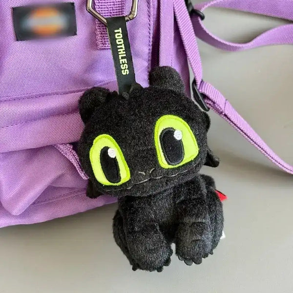 Shadowy Scales Night Furry Dragon Keychain