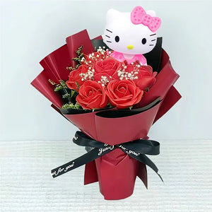 Sanrio Rose Bouquet Hello Kitty Eternal Rose Bouquet Exquisite Desktop Decorative Bouquet Hello Kitty Graduation Ceremony Valent - Bear Hugs