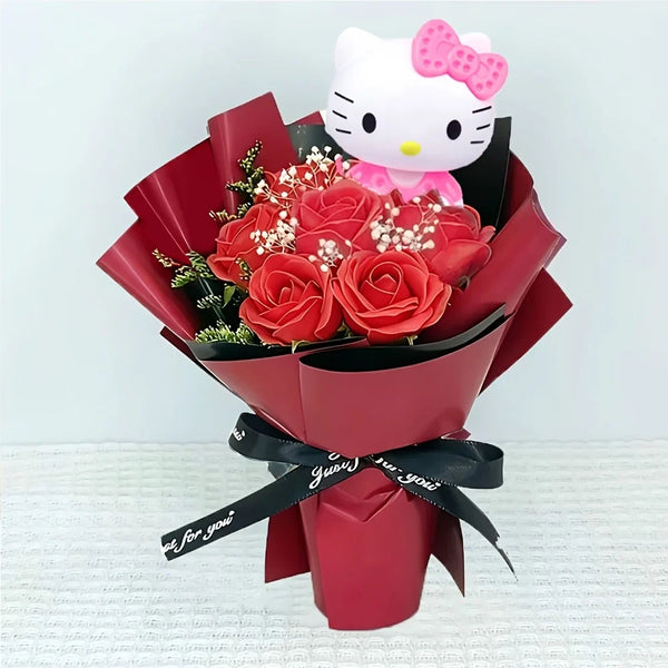Sanrio Rose Bouquet Hello Kitty Eternal Rose Bouquet Exquisite Desktop Decorative Bouquet Hello Kitty Graduation Ceremony Valent - Bear Hugs