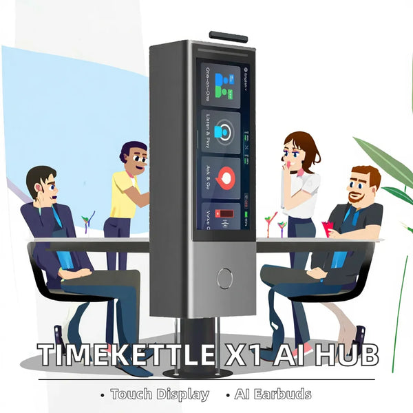 X1 AI Interpreter Hub Standalone Two-Way Simultaneous Translator With Touch Screen Earbuds Language Translator Device - Bear Hugs