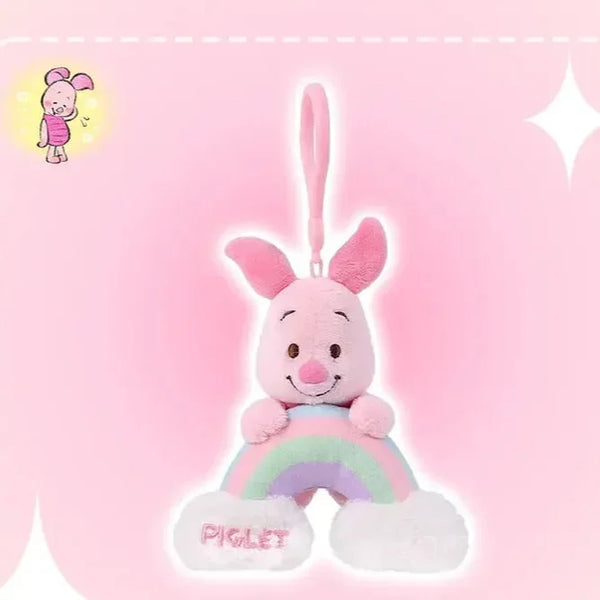 Rainbow Clouds Honey Bear & Hoglet Keychain