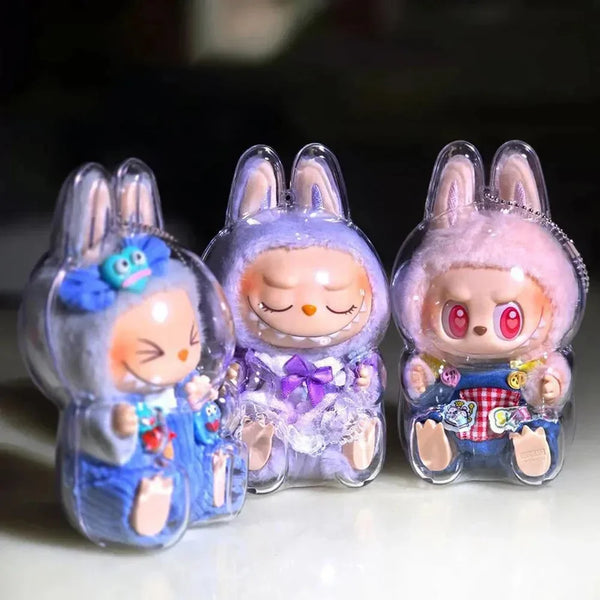 Labubu Transparent Protective Cover - Bear Hugs