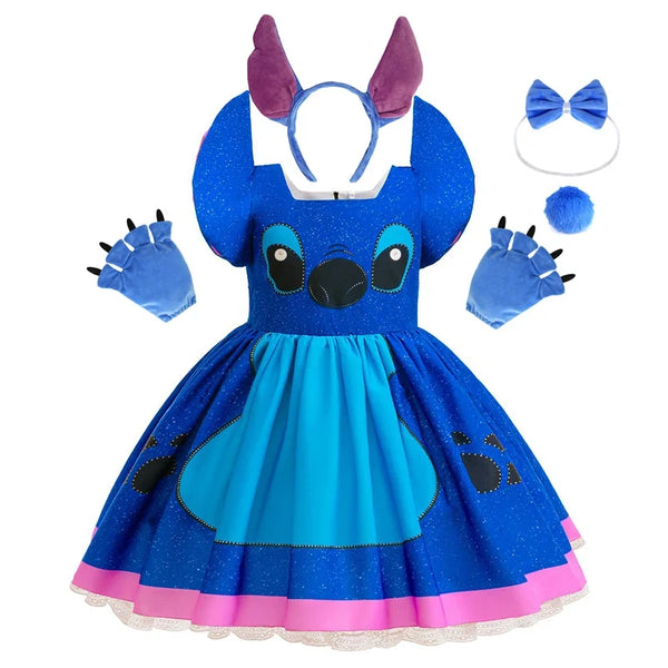 Baby Disney Movie Stitch Role Playing Costume Sets Cartoon Cute Princess Dress Stage Performance Purim Carnival Kids Dress - Bear Hugs