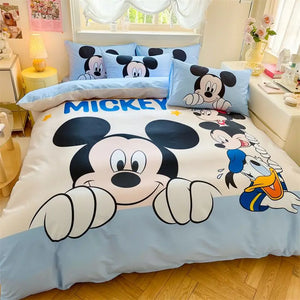 DZNY Bedding Set Cartoon Anime Children Bedroom Quilt Cover Boy Girl Bedclothes Single Double King Mickeys Duvet Cover Gift - Bear Hugs