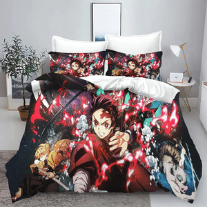 Demon Slayer: Kimetsu no Yaiba kamado Nezuko Anime 100% Polyester Bedding Set Duvet Cover Set Printed Cartoon Home Decor - Bear Hugs