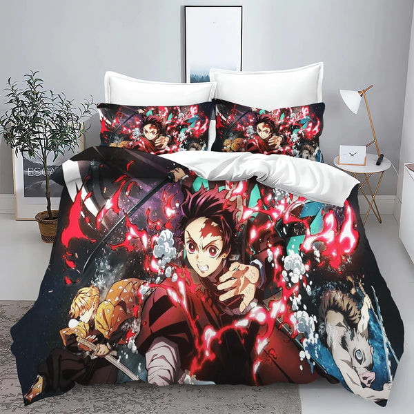 Demon Slayer: Kimetsu no Yaiba kamado Nezuko Anime 100% Polyester Bedding Set Duvet Cover Set Printed Cartoon Home Decor - Bear Hugs