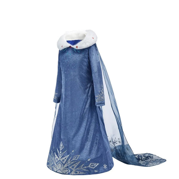Children Snow Queen Princess Dress Winter Girl Elsa Costume Carnival Birthday Holiday Party Dress Kids New Outfit Clothes - Bear Hugs