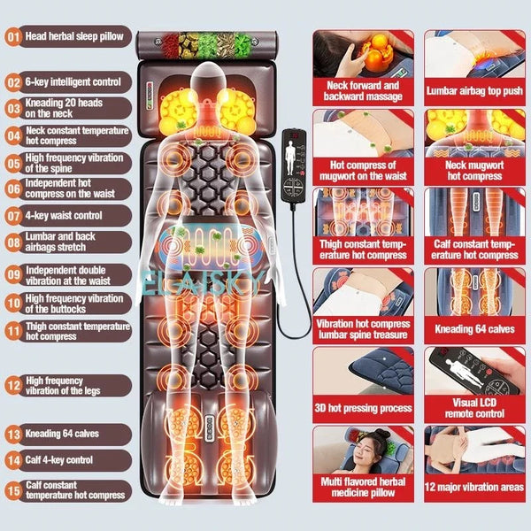 Electric Full Body Heated Shiatsu Massage Mat
