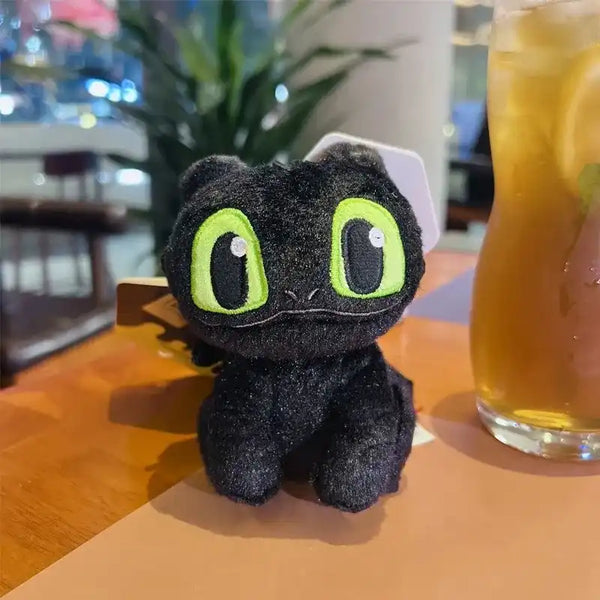 Shadowy Scales Night Furry Dragon Keychain