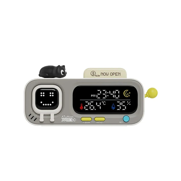 DUKA MOODA Smart Desktop Temperature and Humidity Clock Electric Digital Home Temperature and Humidity Meter Smart Fun Reminder - Bear Hugs