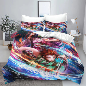 Demon Slayer: Kimetsu no Yaiba kamado Nezuko Anime 100% Polyester Bedding Set Duvet Cover Set Printed Cartoon Home Decor - Bear Hugs