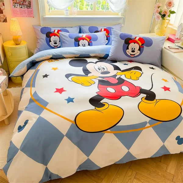DZNY Bedding Set Cartoon Anime Children Bedroom Quilt Cover Boy Girl Bedclothes Single Double King Mickeys Duvet Cover Gift - Bear Hugs