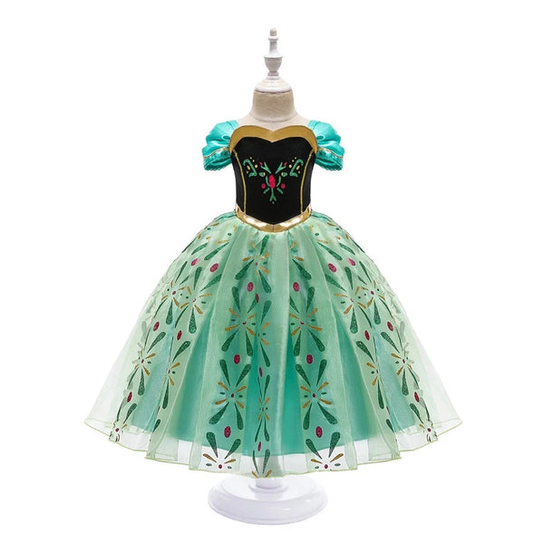 Full Printing Kids Cosplay Anna Princess Costume Fancy Birthday Carnival Party Prom Dress Toddler Role Play Clothing Outfits - Bear Hugs