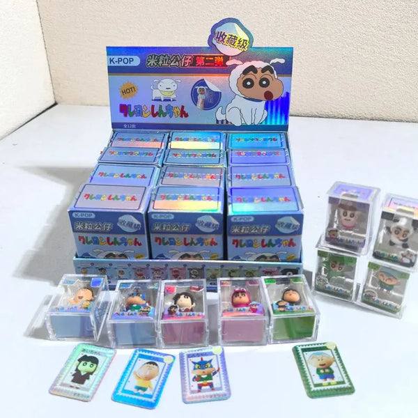 Crayon Shin-Chan Animal Series Rice Grain Blind Box 12 Styles Mini Resin Figurine Collectible Desktop Ornament Birthday Gift - Bear Hugs