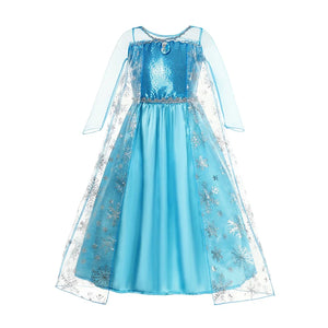 Girls Snow Queen Kids Costumes Girls Carnival Party Prom Gown Elsa Robe-Playing Children Clothing Princess Dress Birthday Dress - Bear Hugs