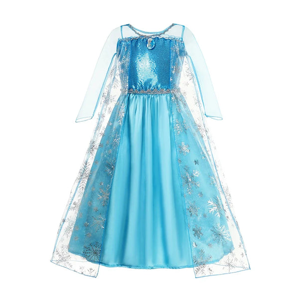 Girls Snow Queen Kids Costumes Girls Carnival Party Prom Gown Elsa Robe-Playing Children Clothing Princess Dress Birthday Dress - Bear Hugs