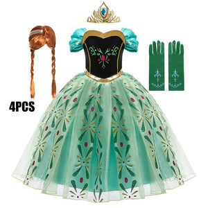 Full Printing Kids Cosplay Anna Princess Costume Fancy Birthday Carnival Party Prom Dress Toddler Role Play Clothing Outfits - Bear Hugs