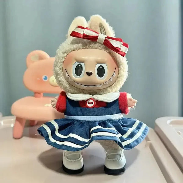 Handmade Labubu Blue Red Sailor Moon Outfit with Accessories - Bear Hugs