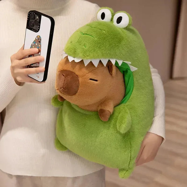 Capybara Green Dinosaur Outfit Plushie - Bear Hugs