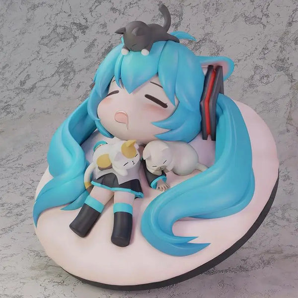 11CM Hatsune Miku Sleeping Anime Action Figurines Doll Desktop Ornament Kawaii Chassis Decor Kawaii Statue Model Trendy Toy Gift - Bear Hugs