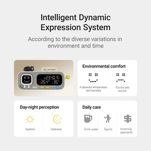 DUKA MOODA Smart Desktop Temperature and Humidity Clock Electric Digital Home Temperature and Humidity Meter Smart Fun Reminder - Bear Hugs