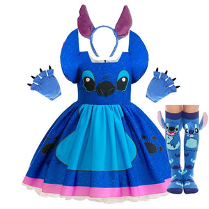 Baby Disney Movie Stitch Role Playing Costume Sets Cartoon Cute Princess Dress Stage Performance Purim Carnival Kids Dress - Bear Hugs