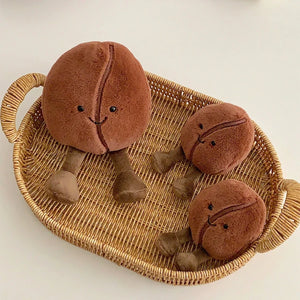 JC Simulated Coffee Bean Plushies Soft Doll Brown Coffee Food With Foot Adorably Plush Toy Home Decor Xmas Gifts Girl - Bear Hugs