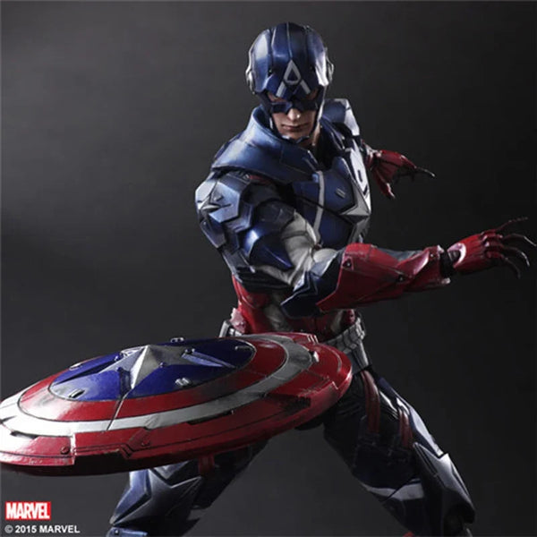 Play Arts Captain America Action Figure Movable Marvel Collection Avengers Model Toys - Bear Hugs