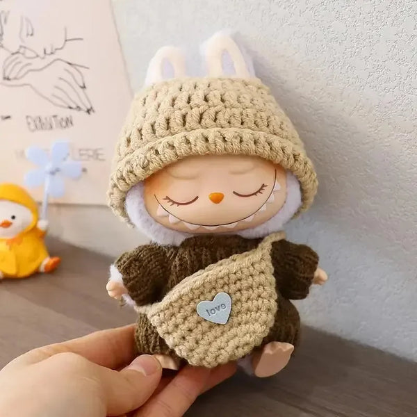 Handmade Labubu Crochet Animal Outfits - Bear Hugs