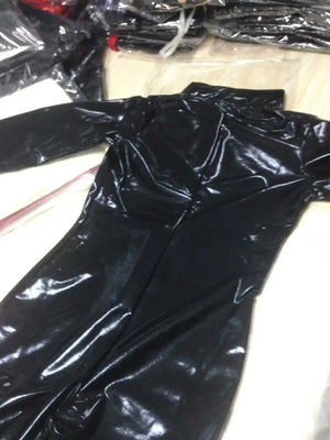 Slim Wetlook Faux Leather Jumpsuit with Cat Mask Cosplay Costumes Halloween Zentai Bodysuit Ladys Women Catsuit - Bear Hugs