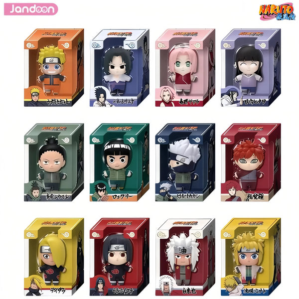 Jandoon Naruto Shippuden Mini Figure Set 12 Pcs - Kawaii Rice Grain Style Collectible Blind Box Toy Gift - Bear Hugs