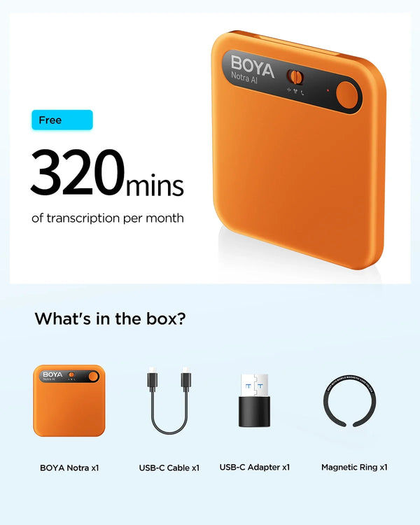 BOYA Notra AI Voice Recorder - Bear Hugs