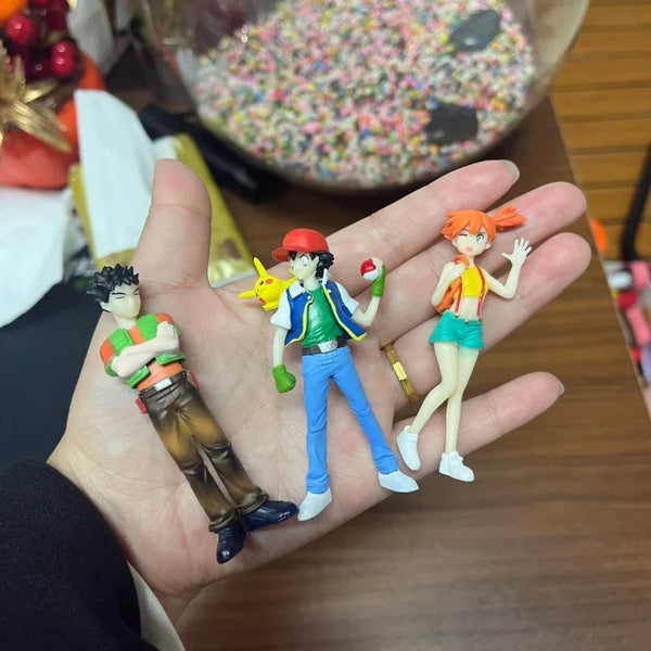 8Cm Pokemon Ash Ketchum Cartoon Pvc Exquisite Handmade Model Desktop Ornament Toy Collectibles Christmas Halloween Student Gift - Bear Hugs