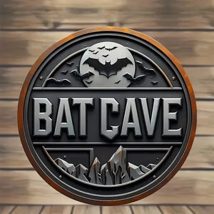 Vintage Bat Cave Metal Sign