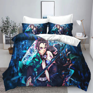 Demon Slayer: Kimetsu no Yaiba kamado Nezuko Anime 100% Polyester Bedding Set Duvet Cover Set Printed Cartoon Home Decor - Bear Hugs