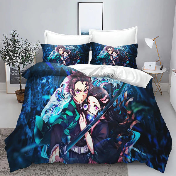 Demon Slayer: Kimetsu no Yaiba kamado Nezuko Anime 100% Polyester Bedding Set Duvet Cover Set Printed Cartoon Home Decor - Bear Hugs