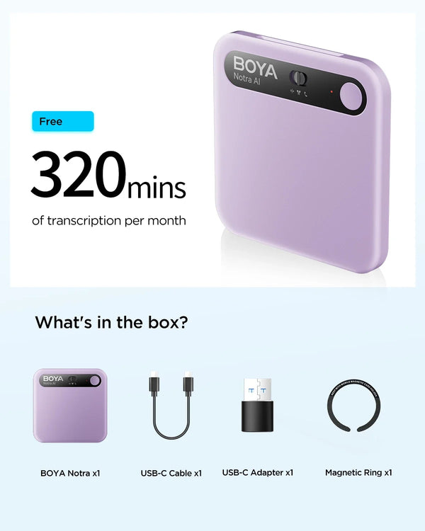 BOYA Notra AI Voice Recorder - Bear Hugs