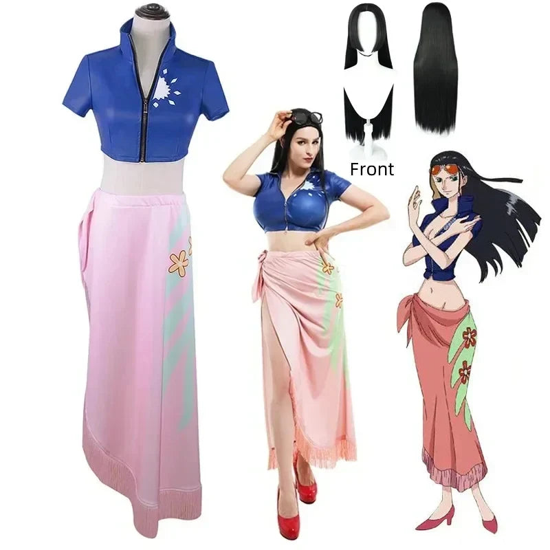 Anime une pièce Nico Robin Cosplay Costume haut et Wrap Skirfor femmes une pièce Anime Nico Robin tenue robe - Bear Hugs