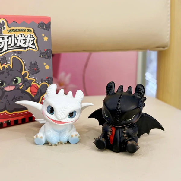 Cute Black & White Dragon Figurines Black Box - Bear Hugs